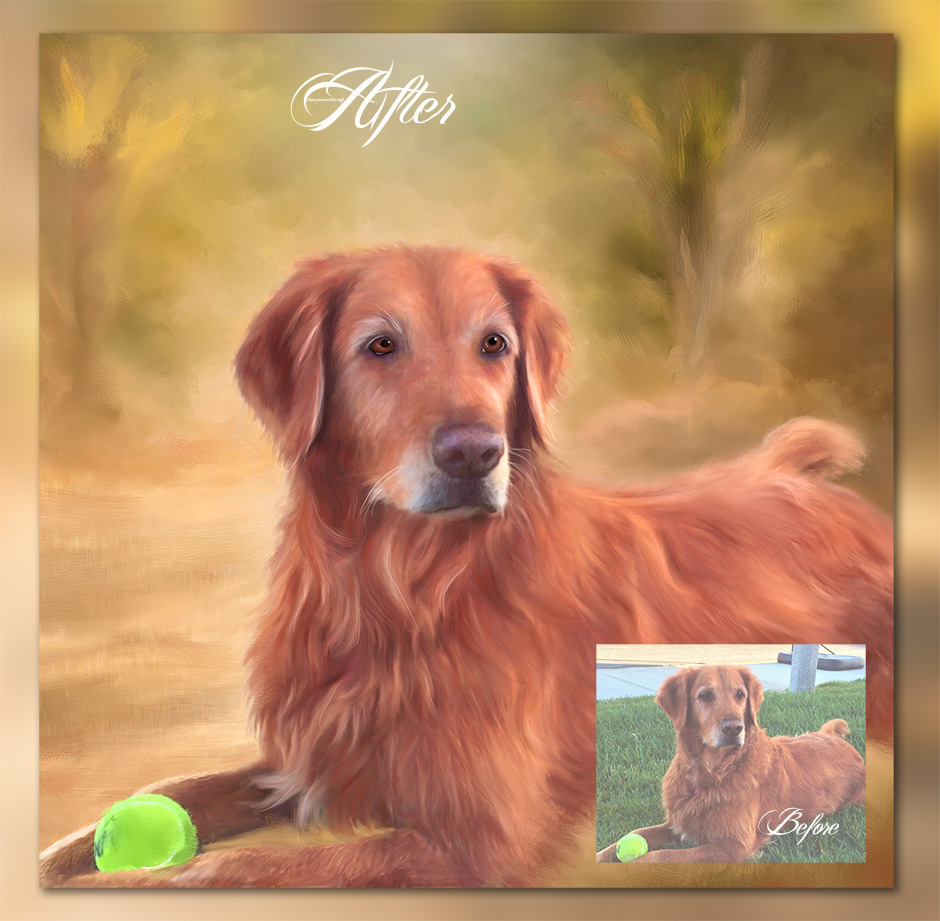 golden retreiver painting